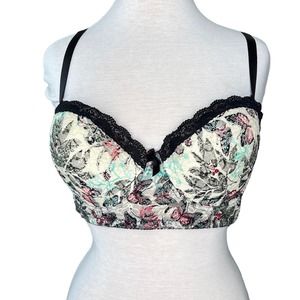 Black Fuchsia‎ Lace Butterfly Underwire Bra 42D